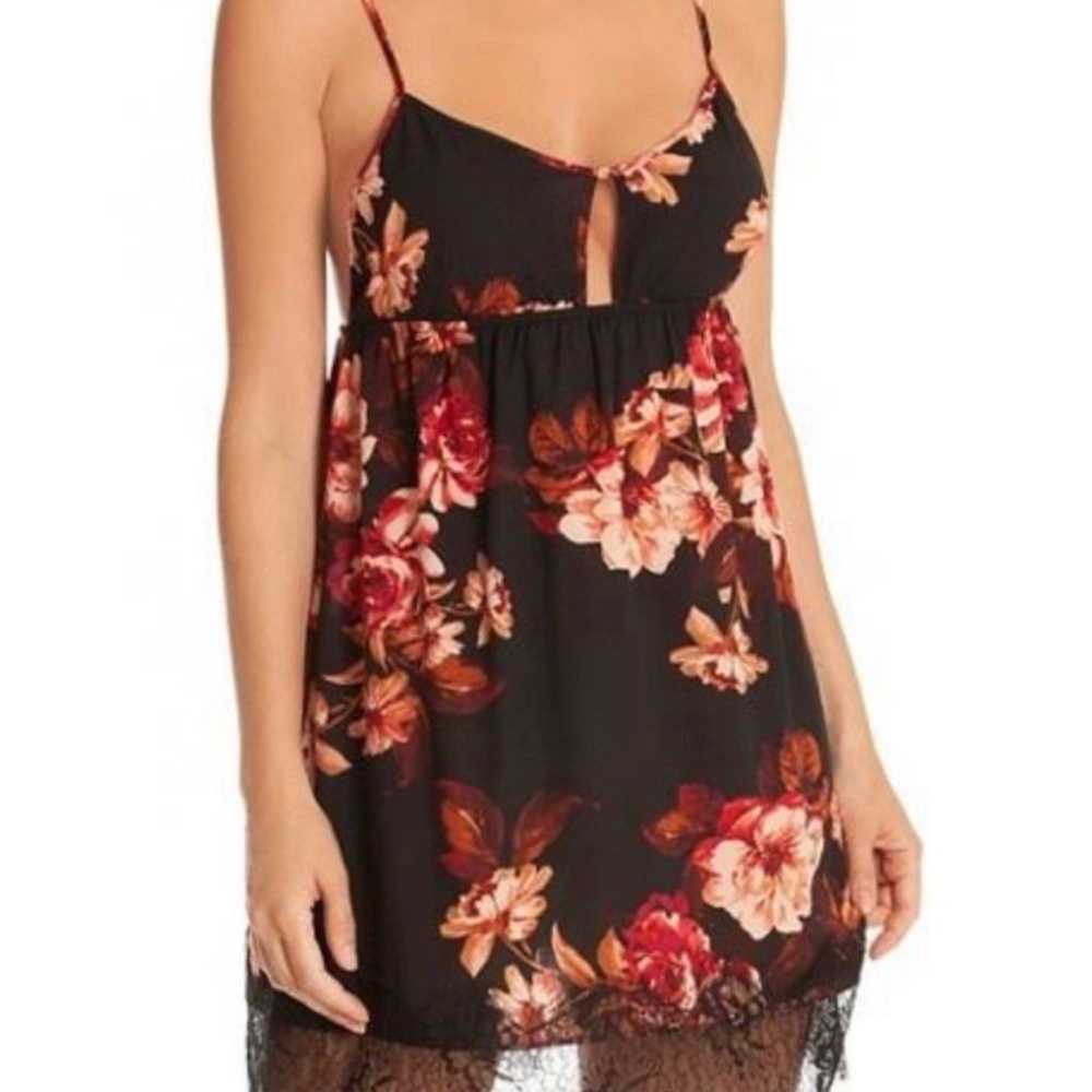 Midnight Bakery black floral chemise Size L